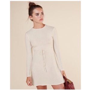 Reformation Shira Off White Sweater Dress